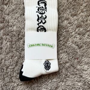 Chrome Hearts White black lettering socks